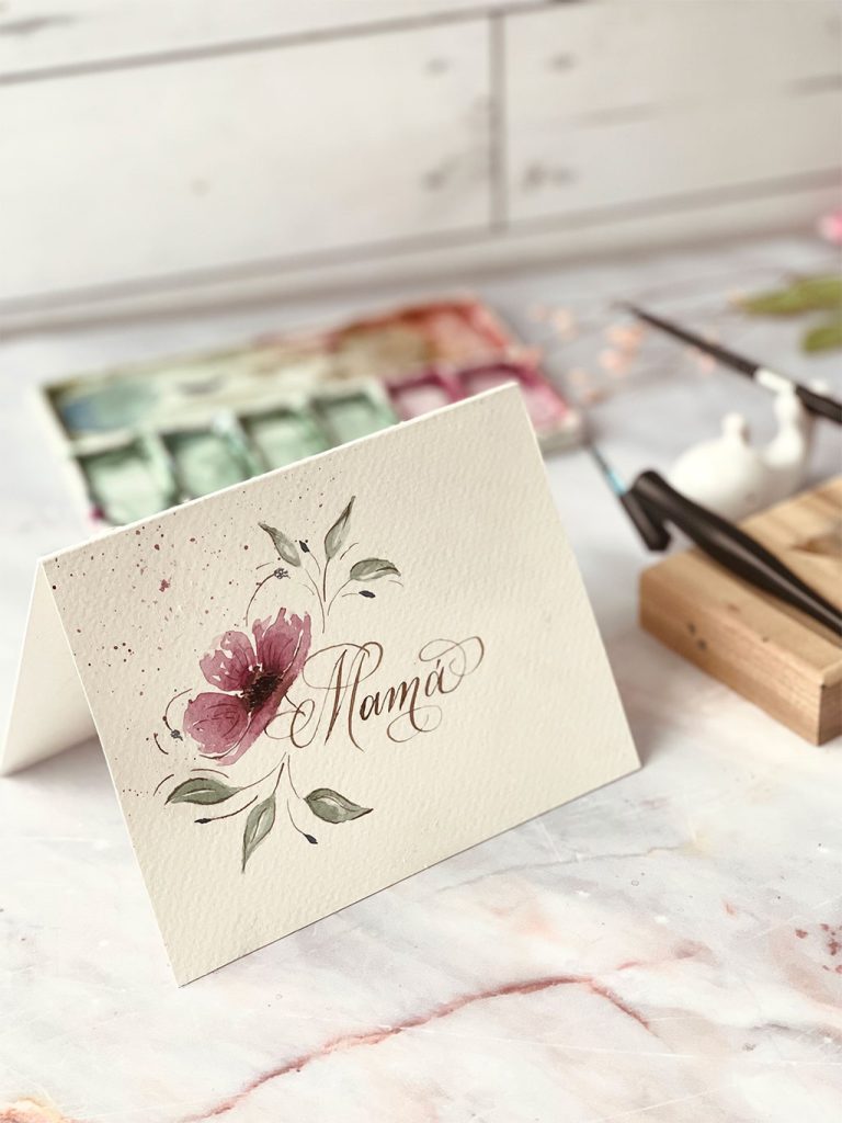 TARJETA MAMA CALIGRAFIA