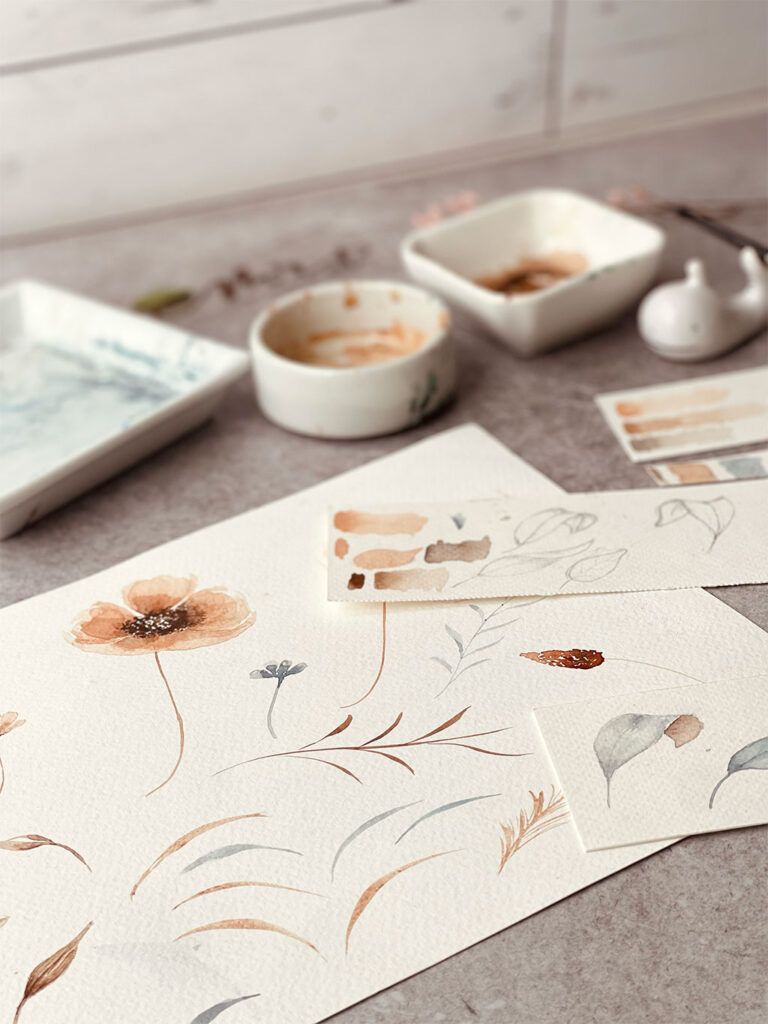 elementos acuarela boda