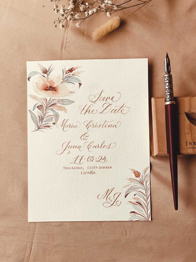 SAVE THE DATE CALIGRAFIA BODA